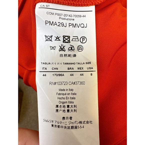 Armani Collezioni Red Long-Sleeve Faux Wrap Dress Size 8 - Picture 9 of 9